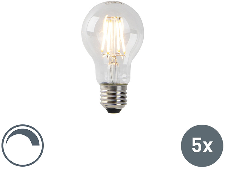 LUEDD Zestaw 5 ściemnialnych żarówek LED E27 szkło przezroczyste 4W 320 lm 2200K