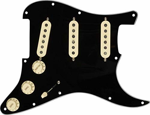 Fender wstępnie okablowany Pickguard Strat Custom Shop FAT 50's - S/S/S - czarny, 0992340506 0992340506
