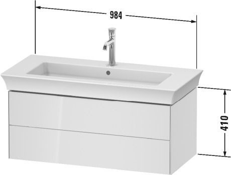Duravit White Tulip Szafka podumywalkowa 98,4x45,8x41 cm biała wysoki połysk WT434208585