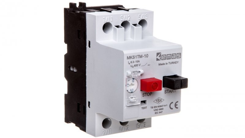 emas elektroteknik Wyłącznik silnikowy 3P 4kW 6.3-10A T0-MKS1TM-10 T0-MKS1TM-10