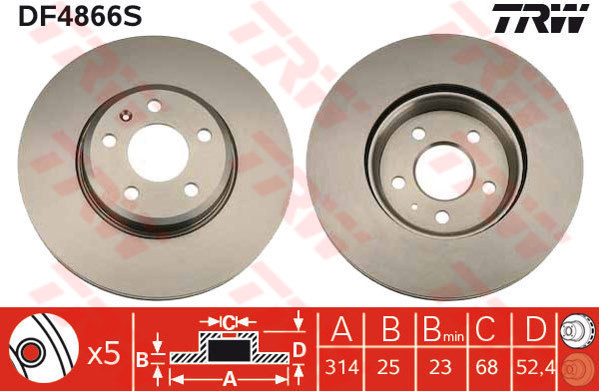 TRW Tarcza hamulcowa DF4866S