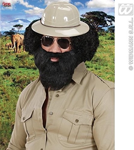 WIDMANN Character Beard with tash Black Character Novelty Fake False kultura aches beards Side Burns etc for sukni Accessory
