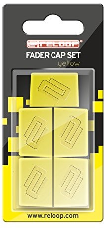 Reloop Fader Cap Set Yellow 5 nasadek Fader Caps, gumowanie zapewniające większą przyczepność, kompatybilny z wieloma mikserami i kontrolerami DJ, kolor żółty 231166