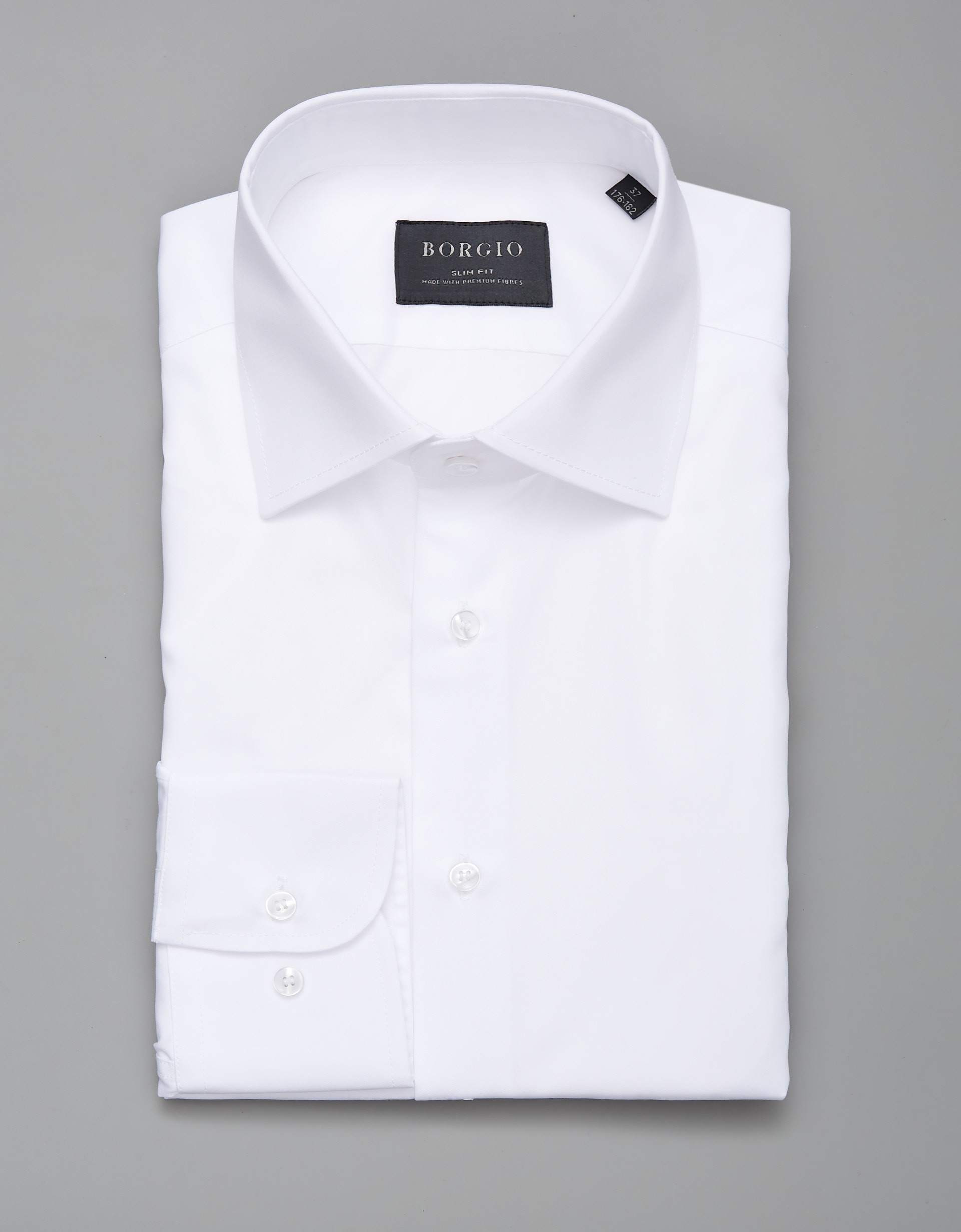 Borgio koszula lavello 00268 długi rękaw biały slim fit