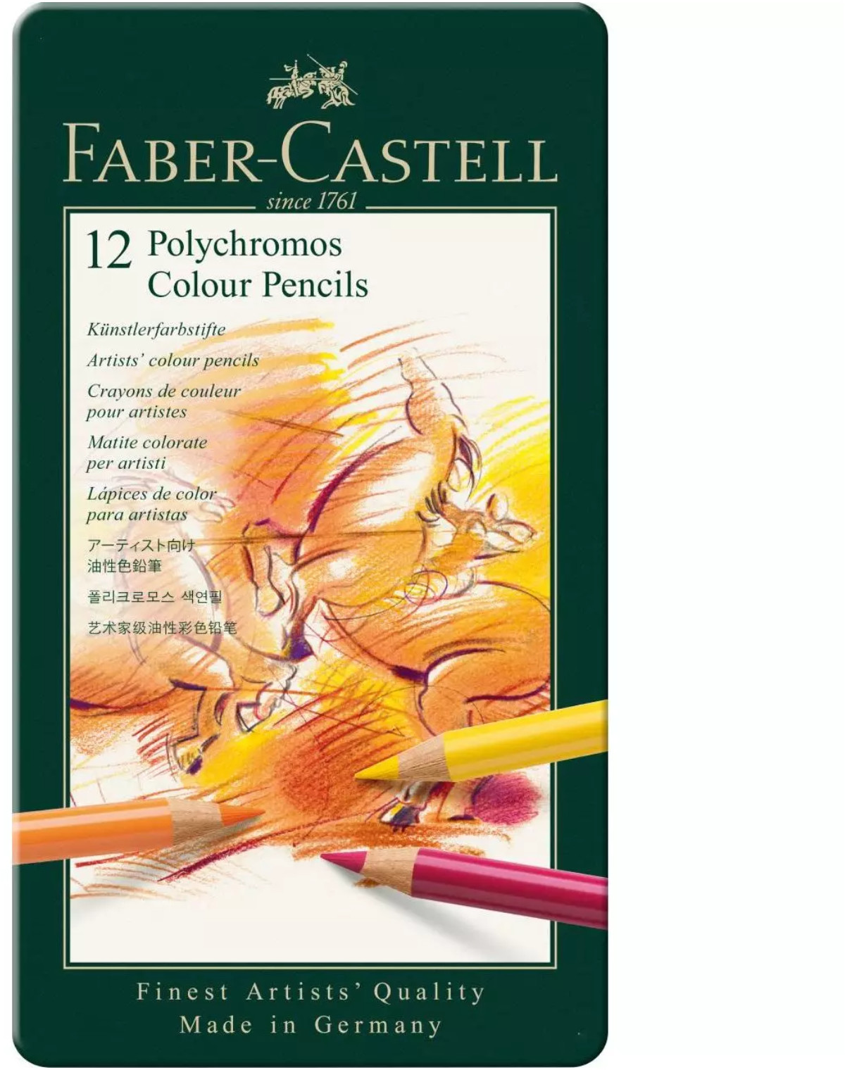 FABER CASTELL Kredki ołówkowe 12kol Polychromos metalowe opakowanie Faber Castell FC110012