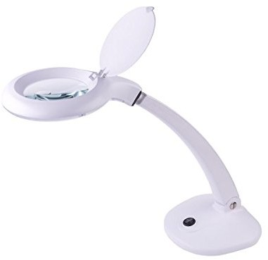 Kemot kemot nar0298, warsztatu lamp z lupą, lupa ze światłem, 3d z 12d (T4 12 W), szkło, biały NAR0298