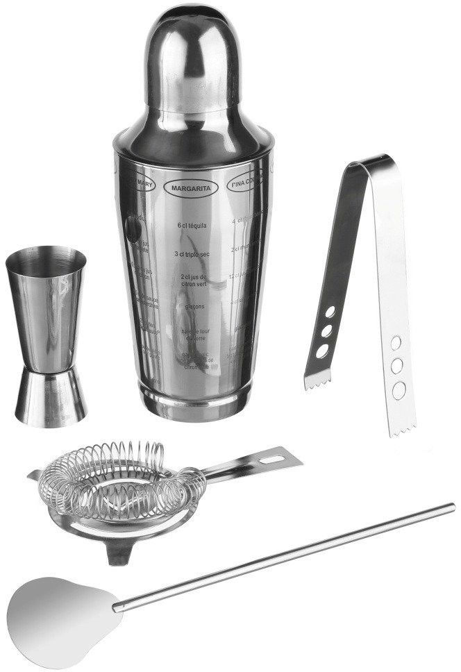 Secret de Gourmet Zestaw barmański do drinków shaker 600 ml metalowy 5 elementów B01KZRXFG8