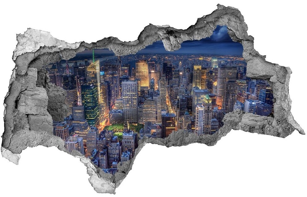 Wallmuralia.pl Fototapeta dziura na ścianę 3d Nowy Jork lot ptaka