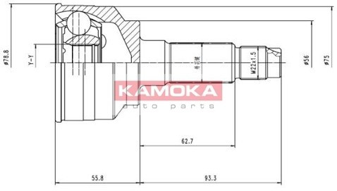 KAMOKA Zestaw przegubu, półoś napędowa 7068