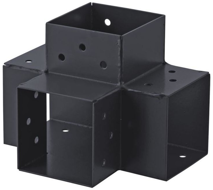 SUKI Łącznik do drewna prosty 9 x 9 cm 90 st. 4-końce Suki Plug-in antracyt