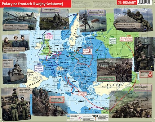 Demart Puzzle 72 elementy ramkowe, Polacy na frontach II wojny światowej