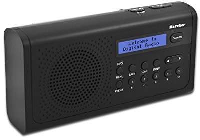 Karcher Siatka na  DAB Radio przenośne (tuner FM, budzik, wyświetlacz LCD, 2405/na baterie) Czarny DAB 2405