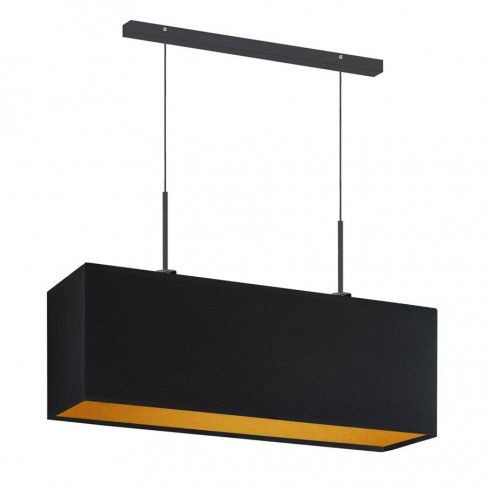 Prostokątna lampa wisząca nad stół na czarnym stelażu - E7-L03