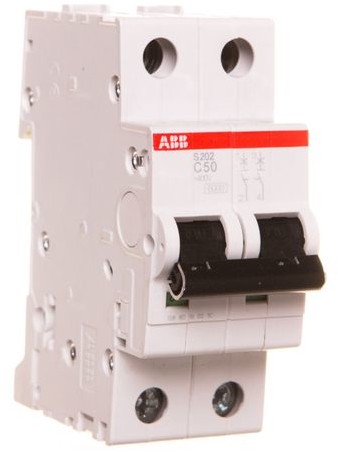 ABB Wyłącznik nadprądowy 2P C 50A 6kA AC S202-C50 2CDS252001R0504