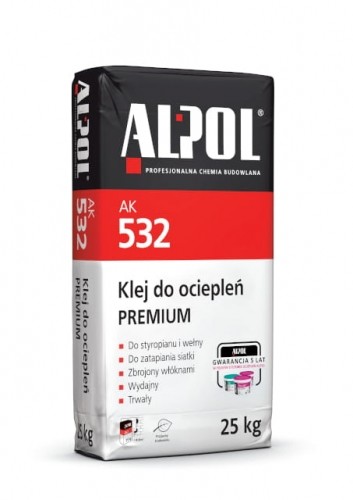 Alpol Klej do dociepleń styropianem i do siatki AK-532 Alpol 25 kg