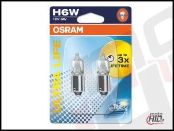 OSRAM Ultra Life H6W 12V 6W BAX9s biała (para) 64132ULT-02B