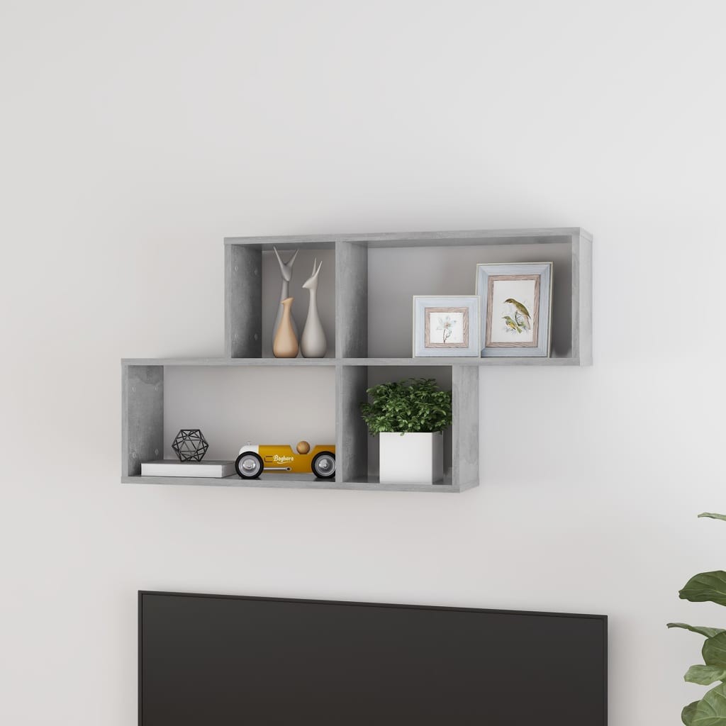 vidaXL Półka ścienna, szarość betonu, 100x18x53 cm, płyta wiórowa vidaXL