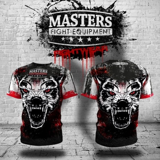 Masters FIGHT EQUIPMENT Koszulka męska treningowa, Fightwear Collection Wild Side Wolf, rozmiar S