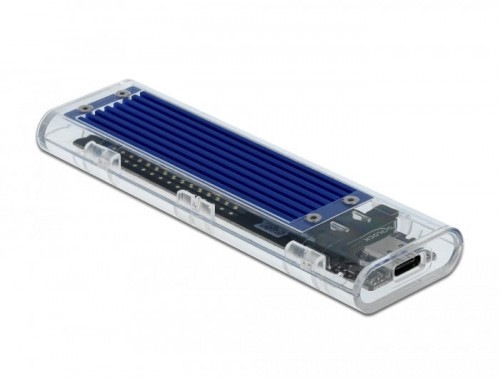 DeLOCK Obudowa zewnętrzna dla M.2 NVME PCIe SSD z USB Type-C żeńskim Przezroczysta 42620