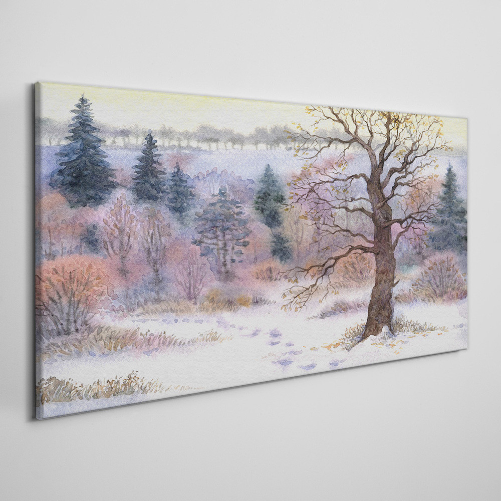PL Coloray Obraz Canvas las zima śnieg przyroda 100x50cm