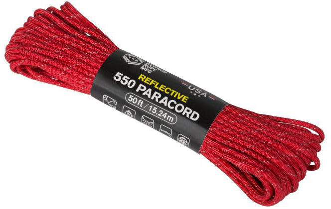 Paracord Linka Atwood Rope MFG 550 Reflective 15 m - czerwona (CD-PR5-NL-25) H CD-PR5-NL-25