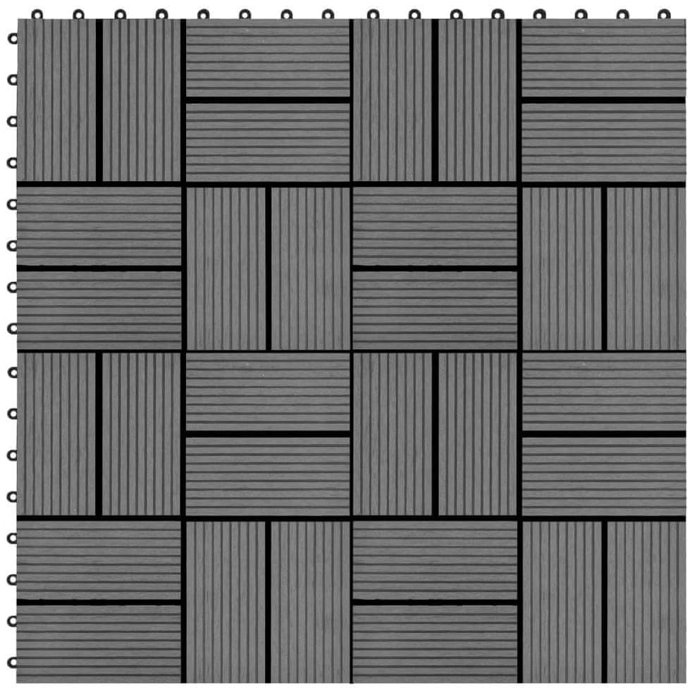 shumee Płytki tarasowe 11 szt. WPC 30 x 30 cm 1 m szare