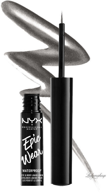 NYX professional makeup Professional Makeup - Epic Wear Mettalic - Eye & Body Liquid Liner - Wodoodporny, metaliczny liner do oczu i ciała - 3,5 ml - 02 - GUNMETAL