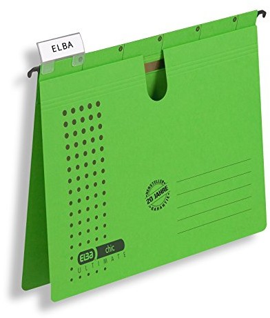 Elba Szykowny skoroszyt do formatu A4, z kartonu, zielony, opakowanie 5 szt 100552109