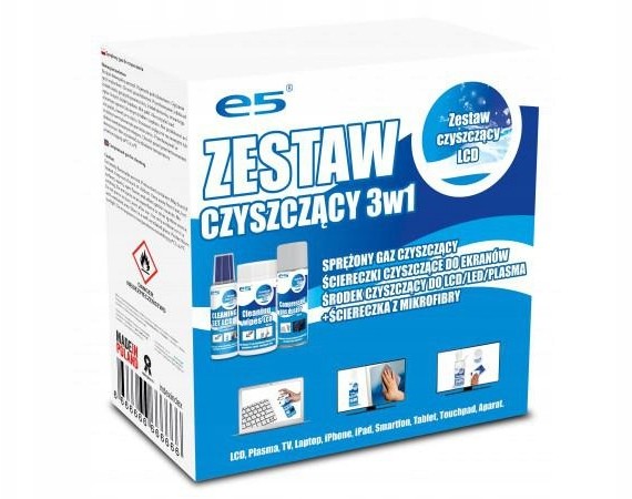 Zestaw 3in1 chusteczki + sp.powietrze + zestaw LCD