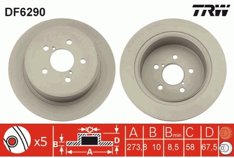 TRW Tarcza hamulcowa DF6290