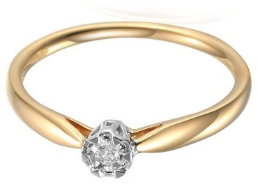 LOVRIN Złoty pierścionek zaręczynowy 585 z diamentami AW 70367 YW