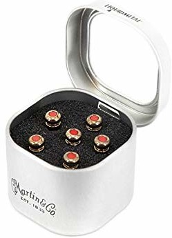 C.F Martin C F Martin Bridge Pin - płynny metal - złota/czerwona wkładka - 6 cyny 18APP0006