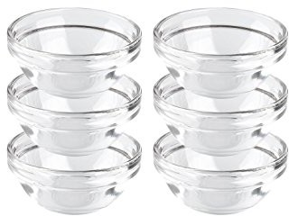 MÄSER Zestaw 6 misek Luminarc Serie Empilable, możliwość wkładania jedna w drugą, ponadczasowe wzornictwo, 6 cm, przezroczysty, 7.5 cm 925942