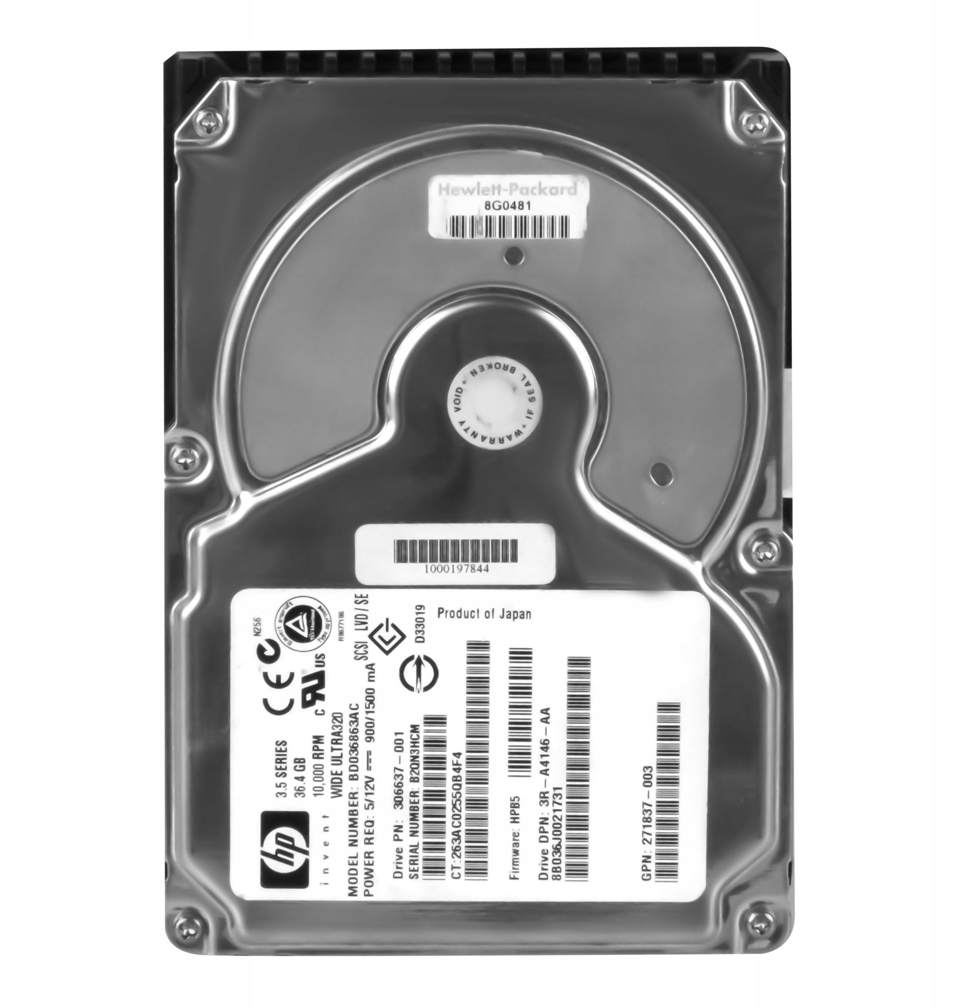 HP 306637-001 36GB 10K Scsi U320 3.5'' BD036863AC