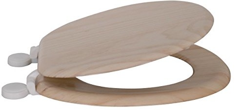 MSV zapakowany drewna sosnowego deska sedesowa z zawiasami ze sztywnego tworzywa sztucznego, brązowy 140304