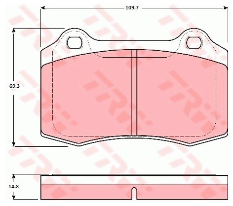 TRW Zestaw klocków hamulcowych, hamulce tarczowe GDB1513