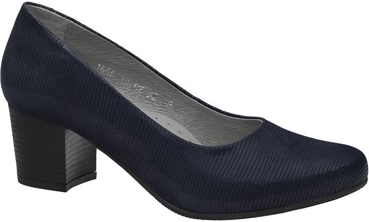 Axel Czółenka na obcasie buty Comfort 1666 Marine Egzotico Granatowe 20341