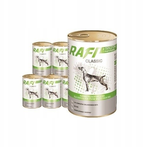 Rafi Mokra karma dla psa Z Dziczyzną 6x1240g
