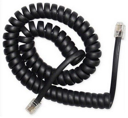 Gembird Gembird Kabel spiralny tel RJ10/4P4C/2m/Czarny TC4P4CS-2M