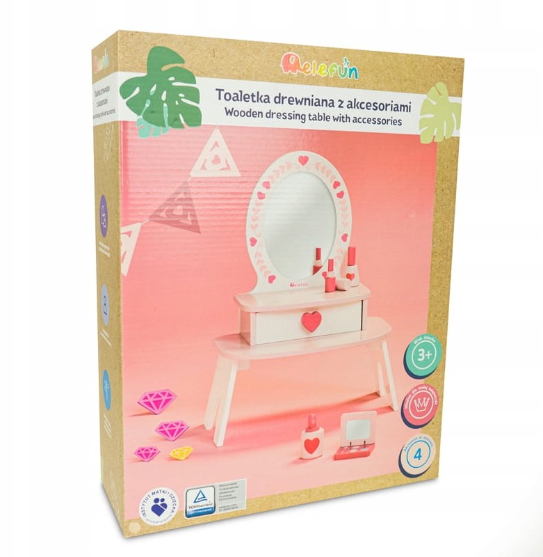 ELEFUN Toaletka Elefun W60753 drewniana z akcesoriami 132198