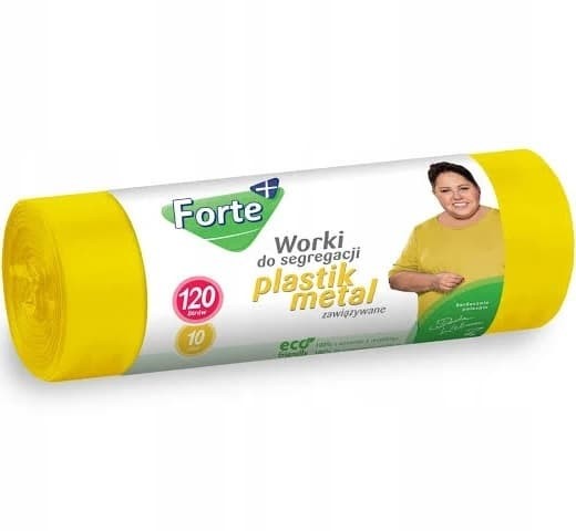 FORTE Worki do segregacji 120L 10szt zawiązywane PLASTIK/METAL