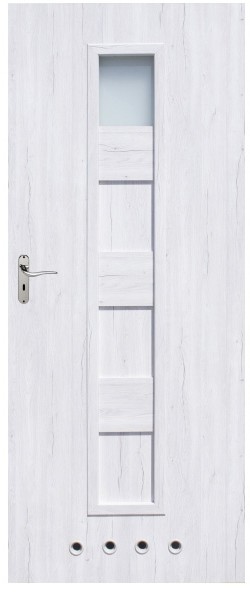 Drzwi z tulejami Alicja 70 prawe silver ALSV/L 70P