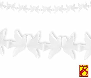 Widmann Girlanda łańcuch chorągiewek * białe gołębie * do elementów dekoracyjnych//dekoracyjna ogniotrwałość, biały