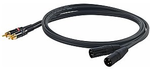 PROEL CHLP330LU3 Nowy zmontowany kabel STEREO z 2 wtyczkami YONGSHENG RCA - 2 x wtyk męski YONGSHENG 3P XLR, czarna obudowa i złocone złącza. Długość: 3 m. Dostępny kolor: czarny Inne dostępne długośc CHLP330LU3
