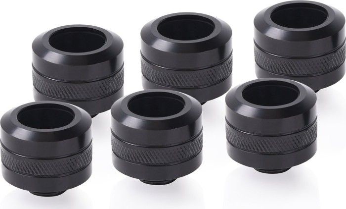 Alphacool Eiszapfen PRO 16mm HardTube Fitting G1 4 Deep Black Sixpack connection 17477