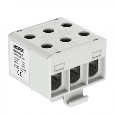 Geberit MOREK szynowa 1,5-50mm2 szara 6-otwor. zacisk. 3P MAA1350A10 Morek 4382 MAA1350A10