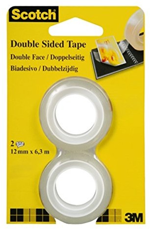 Scotch 6651263 dwustronna taśma klejąca, 12 mm x 6,3 m, 2 rolki, przezroczysta 6651263