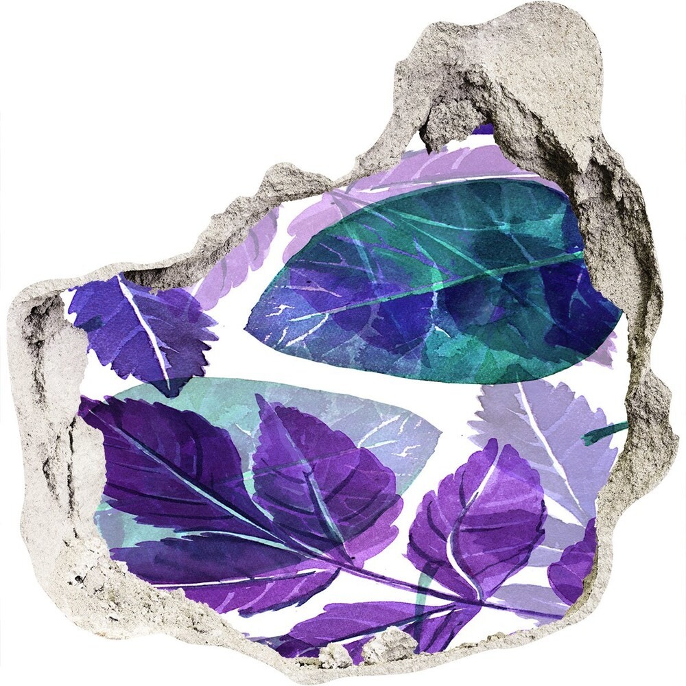 Wallmuralia.pl Naklejka 3D dziura na ścianę Kolorowe liście