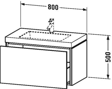 Duravit L-Cube C-bonded Umywalka meblowa z szafką wiszącą 80x48x50 cm biały mat LC6917O1818