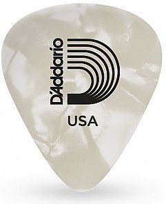 D'Addario D'Addario White Pearl Celluloid Kostki gitarowe, 25 szt., Medium 0.70mm 1CWP4-25
